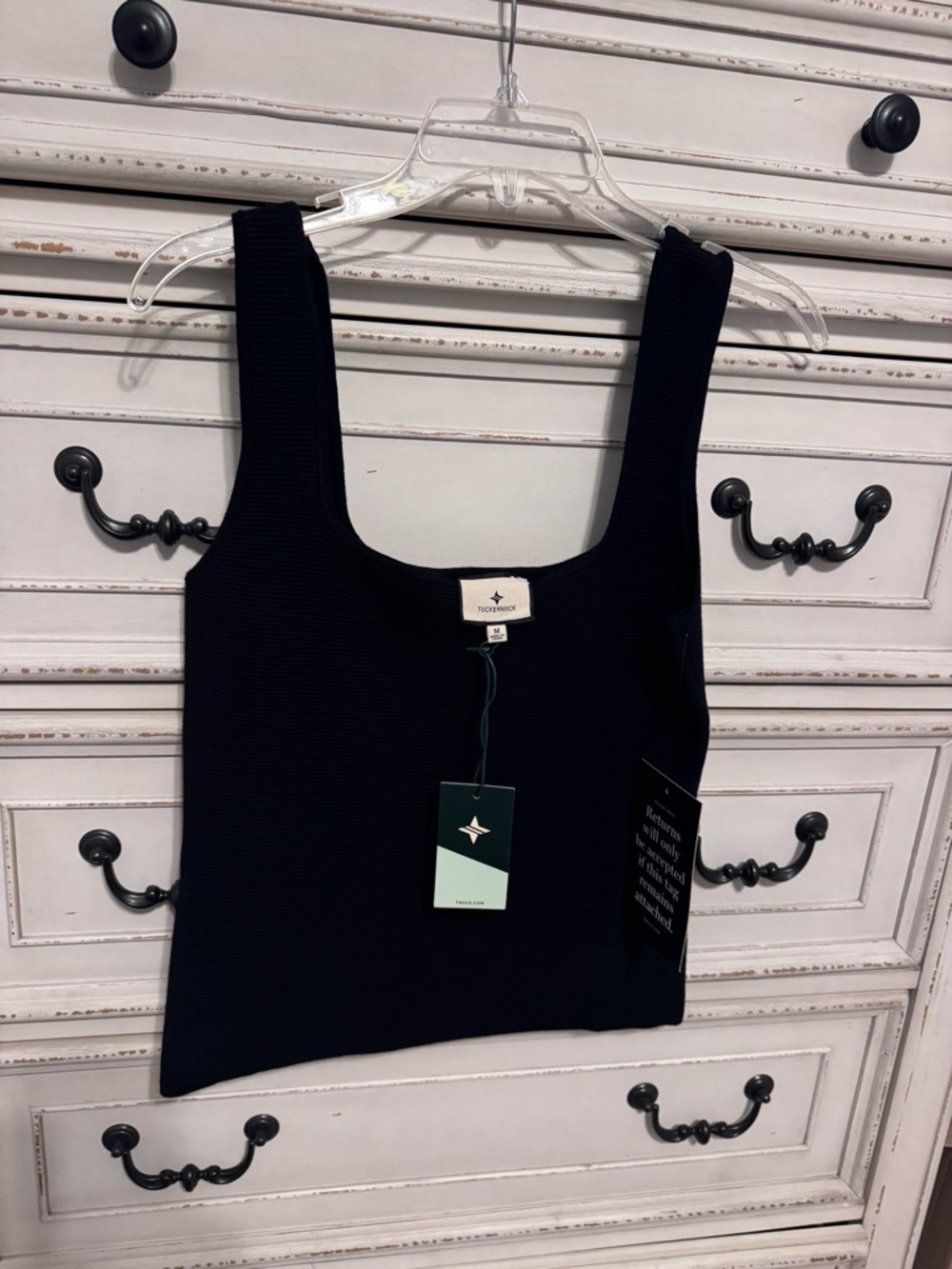 Tuckernuck Black Sara Ribbed Square Neck Tank